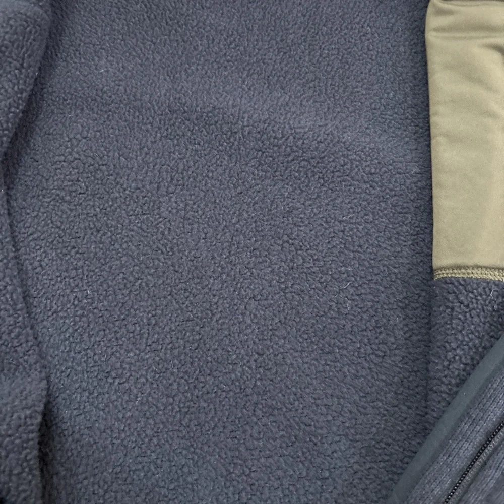 LL Bean Sweater Mens Medium Tall Teal Fleece Half Zip Pullover Slightly Fitted